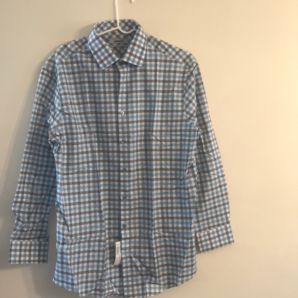 DKNY Plaid Mercury slim fit men’s Dress shirt